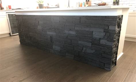 fake stone kitchen island